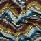 1 Yard Blue, Olive and Russet Making Waves Silk Jersey 45" Wide, Geometric & Striped Fabric for Dresses, Skirts, Tops